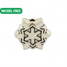 Snowflake Spacer Beads  - Antique Silver Tone